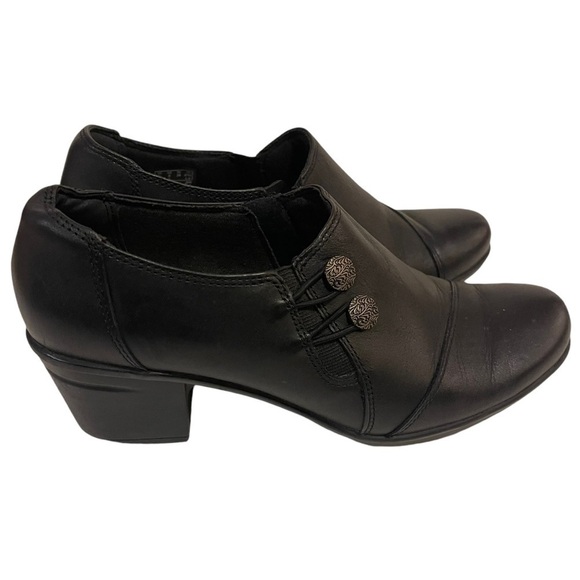 Women’s CLARKS Collection Emslie Black Leather Shoes Heels - Picture 6 of 11